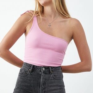PacSun One-Shoulder Light Pink Ribbed Crop Top | NWT |  size medium